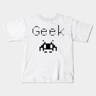 Geek with Pixel Silhouette Kids T-Shirt